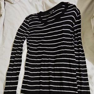 Forever 21 Black and White Long Sleeve Stripe Shirt